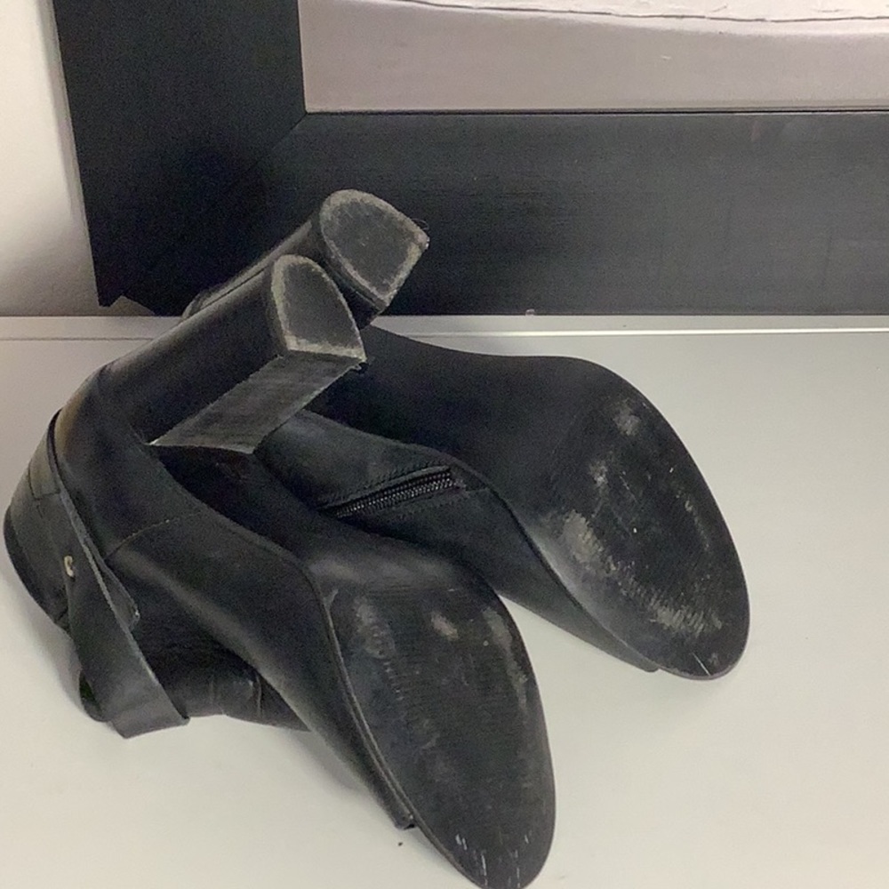 Steve Madden “Now” Black Leather Open Toe High Heel Zip Ankle Bootie Sz 7 - Picture 10 of 12